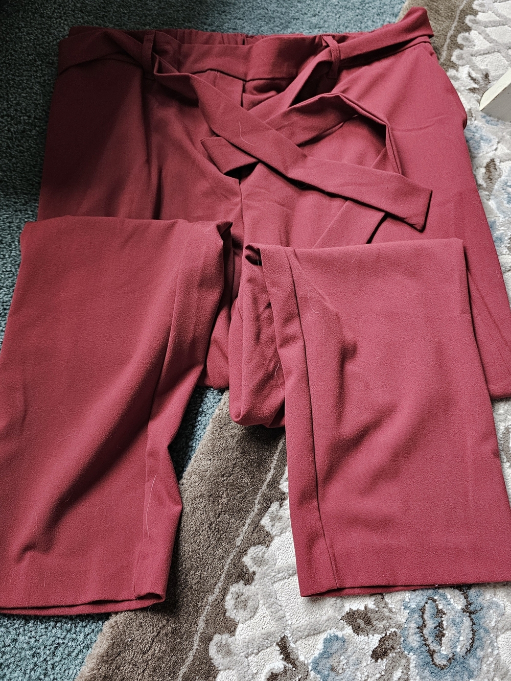 Women's High-Waist Tie-Belt Wide-Leg Pants